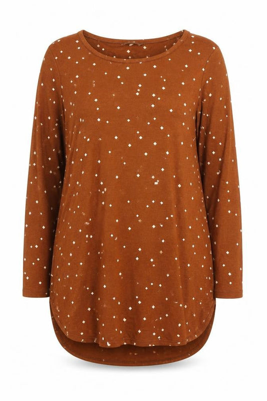 Next Womens Brown Polka Dot Long Sleeve Shift Dress Size 18