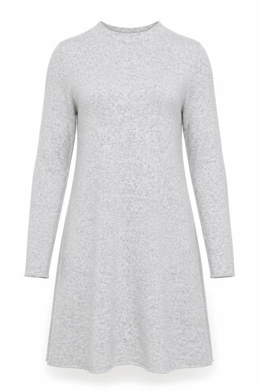 Front view of Only Women Grey Knit Long Sleeve Sweater Dress M