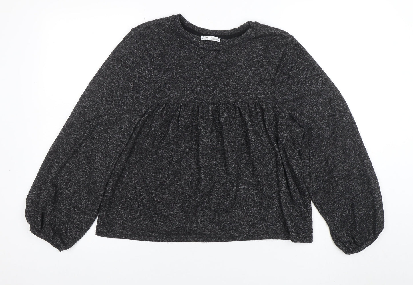 ZARA TRF Women’s Grey Knit Pullover Jumper Size 8 Balloon Sleeve