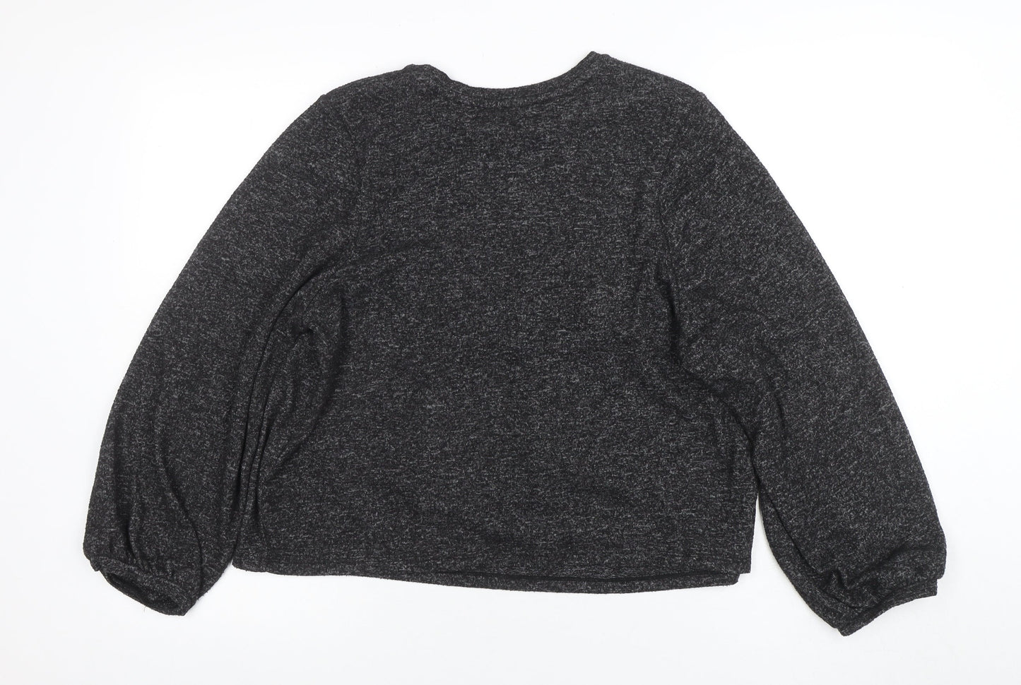 ZARA TRF Women’s Grey Knit Pullover Jumper Size 8 Balloon Sleeve
