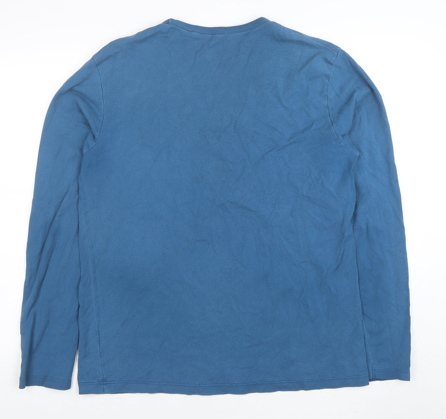 Next Women Blue Long Sleeve Cotton T-Shirt Size L