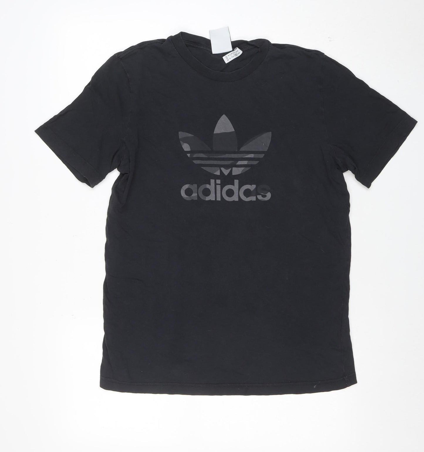 adidas Mens Black Short Sleeve Cotton Graphic T-Shirt Size M