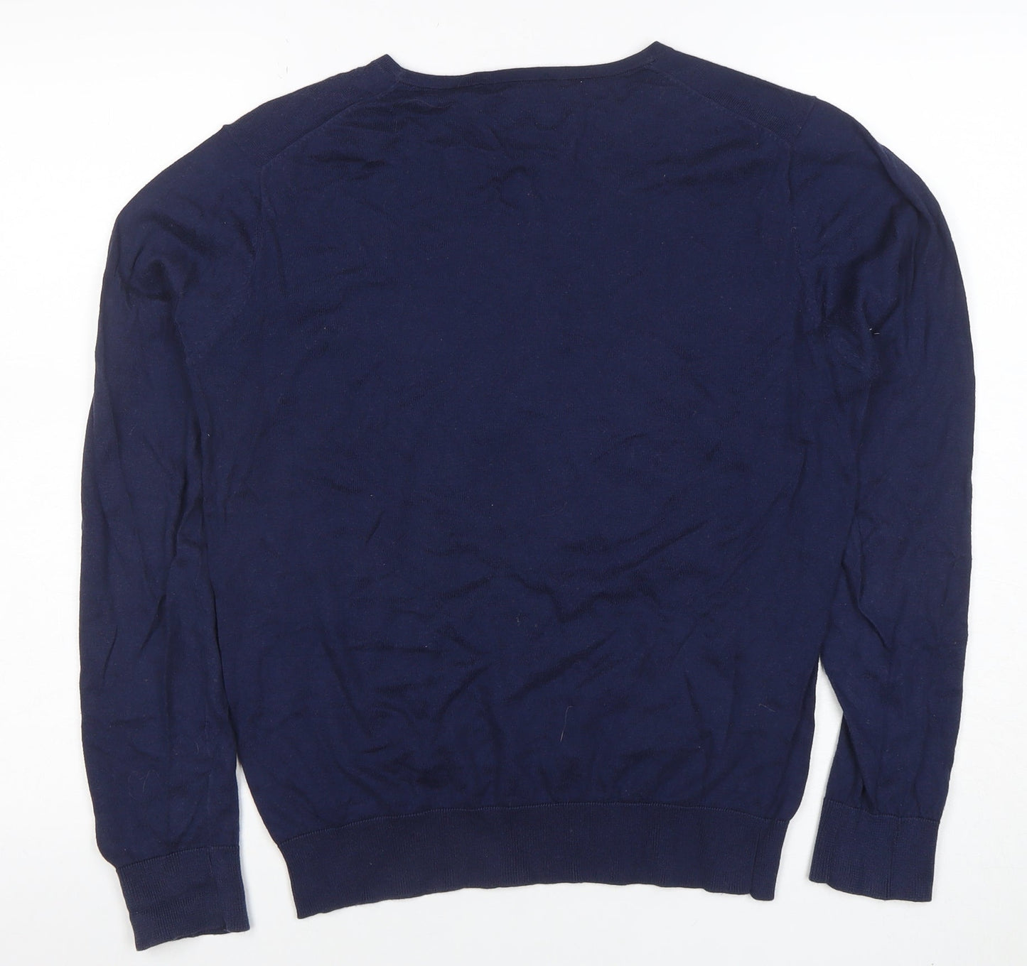 Gant Men's Blue Cotton Crew Neck Pullover Jumper Size S