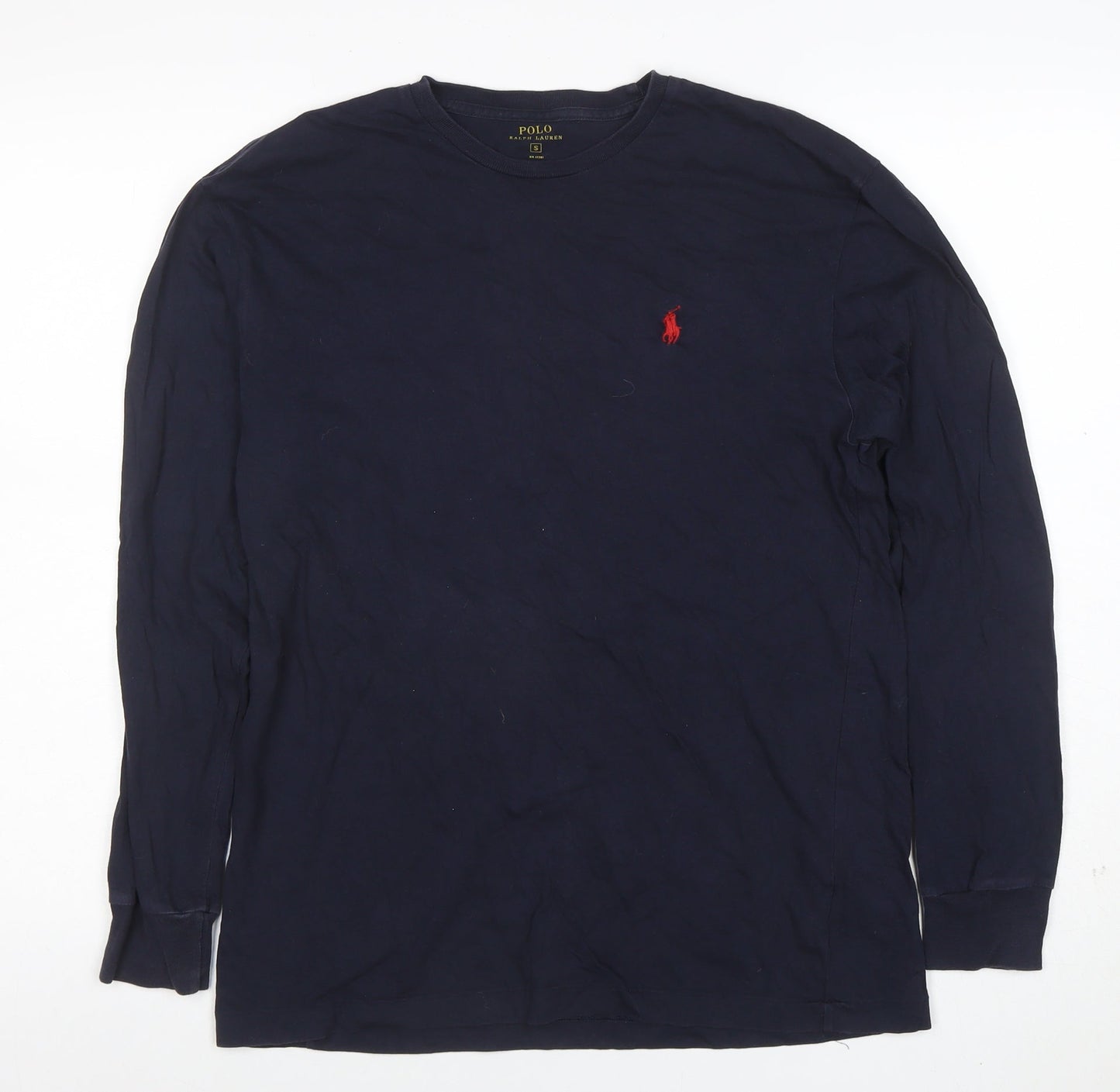 Ralph Lauren Men’s Blue Long Sleeve Cotton Crew Neck T-Shirt Size S