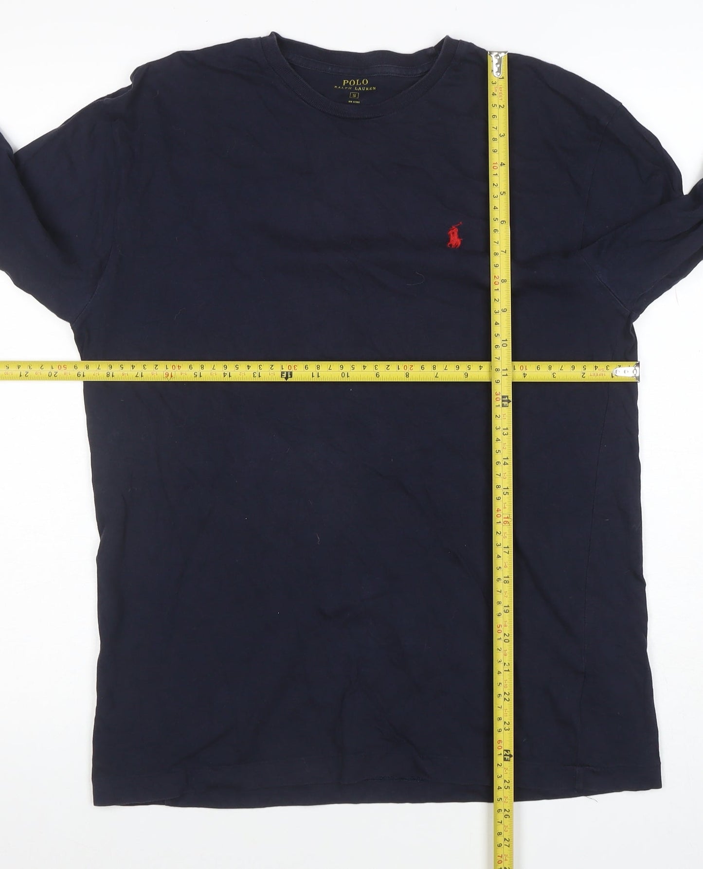 Ralph Lauren Men’s Blue Long Sleeve Cotton Crew Neck T-Shirt Size S