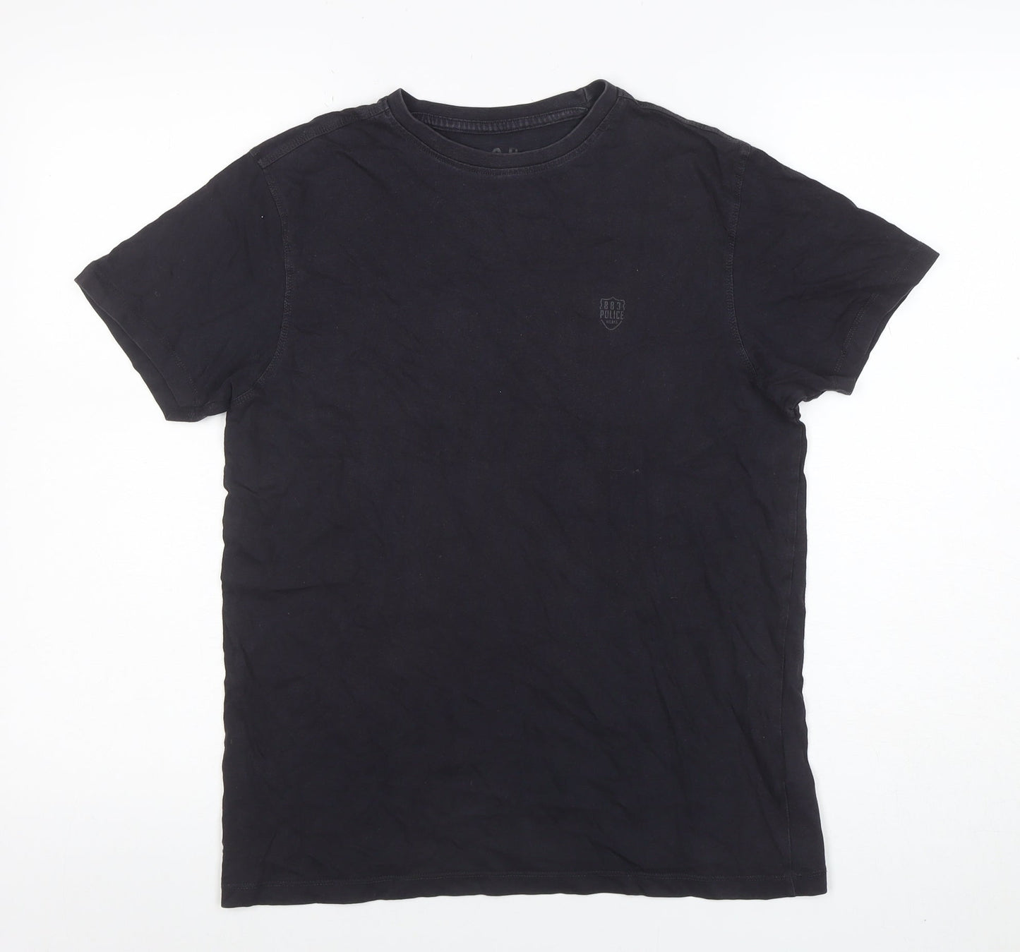 Police 883 Men's Black Short Sleeve Crew Neck Cotton T-Shirt Size S