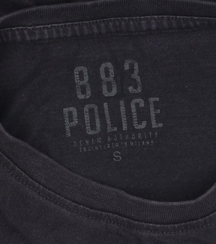 Police 883 Men's Black Short Sleeve Crew Neck Cotton T-Shirt Size S