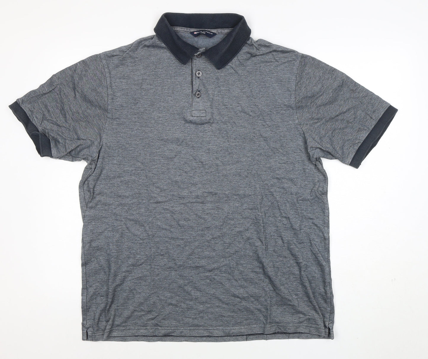 Marks and Spencer Blue Harbour Men's Grey Polo Shirt M Regular Fit