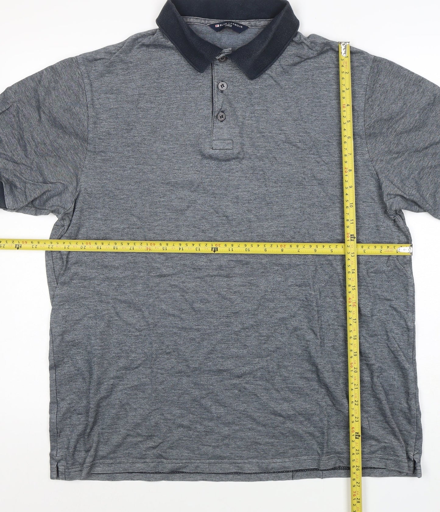 Marks and Spencer Blue Harbour Men's Grey Polo Shirt M Regular Fit