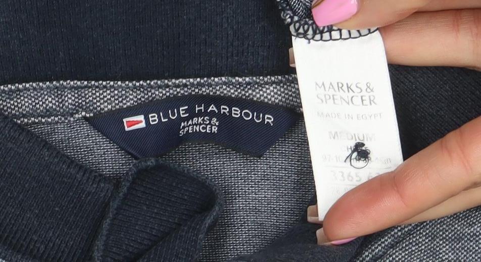Marks and Spencer Blue Harbour Men's Grey Polo Shirt M Regular Fit