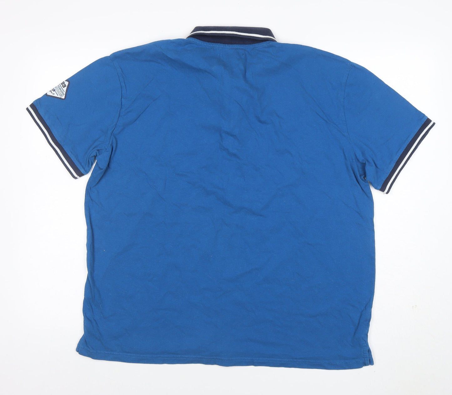 Atlas For Men Blue 2XL Cotton Polo Shirt Short Sleeve