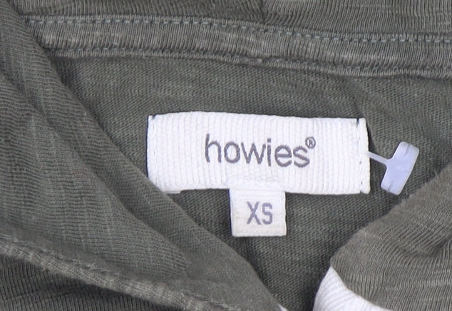 Howies Womens Green XS Basic Long Sleeve Cotton Hooded Top
