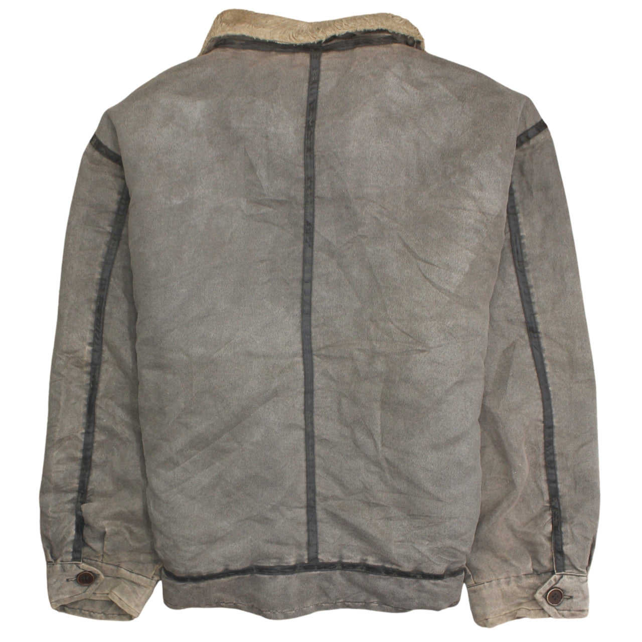McGarland Men's Brown Faux Leather Bomber Jacket 2XL Lined Winter Coat