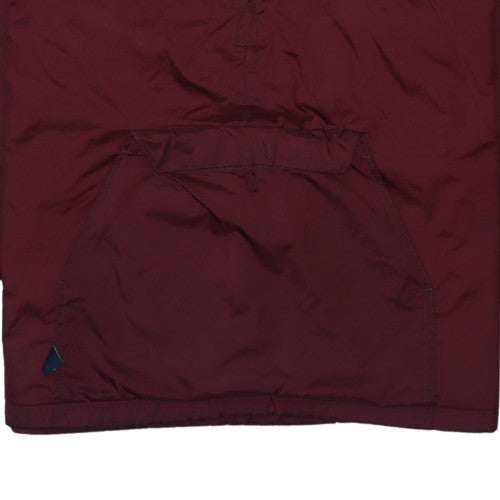Charles River Apparel Men's Red Hooded 1/4 Zip Anorak Jacket Size M