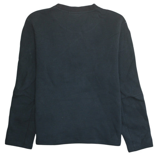 Nike Women Black L Sweatshirt Crew Neck Long Sleeve Fleece Cotton