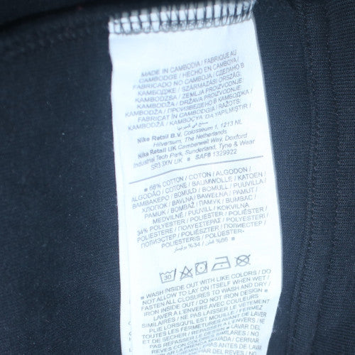 Nike Women Black L Sweatshirt Crew Neck Long Sleeve Fleece Cotton