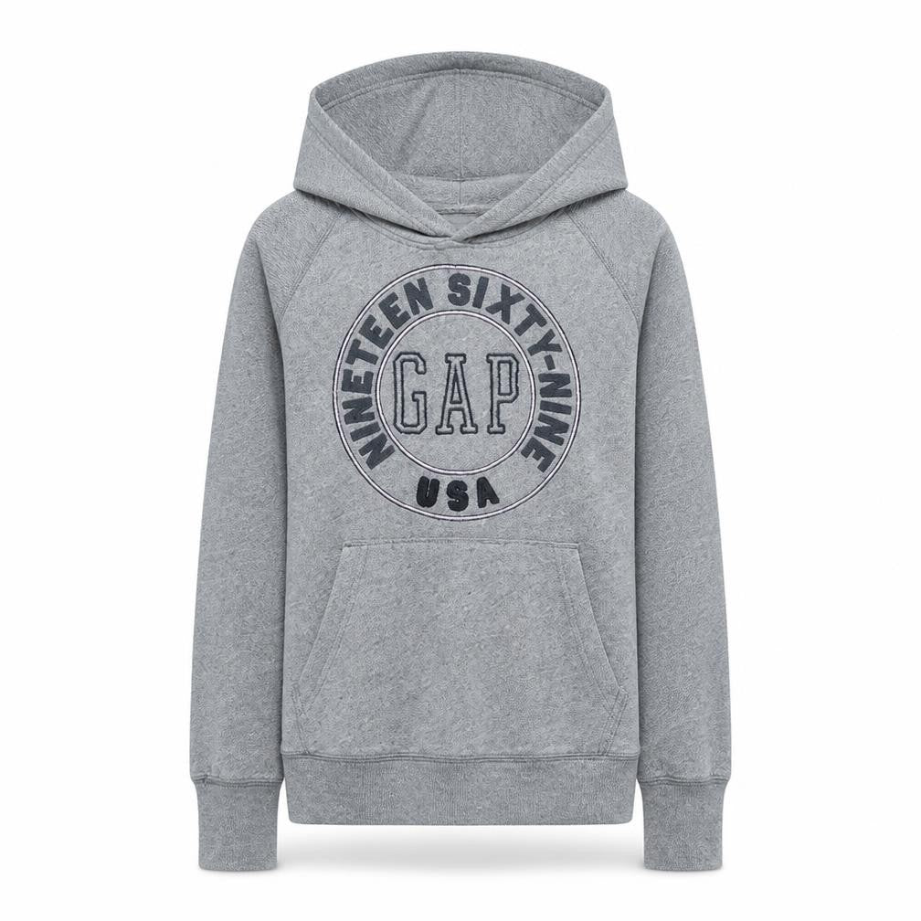 Gap Womens Grey Medium Pullover Hoodie with Logo Print