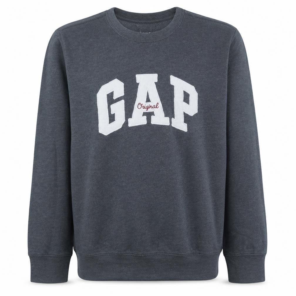 Gap Men's Grey Crew Neck Logo Pullover Sweatshirt Size S