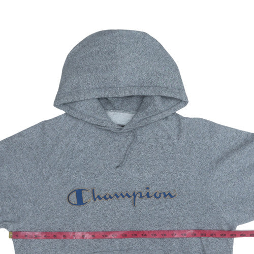 Champion Men's Grey Pullover Hoodie L Logo Sportswear Fleece