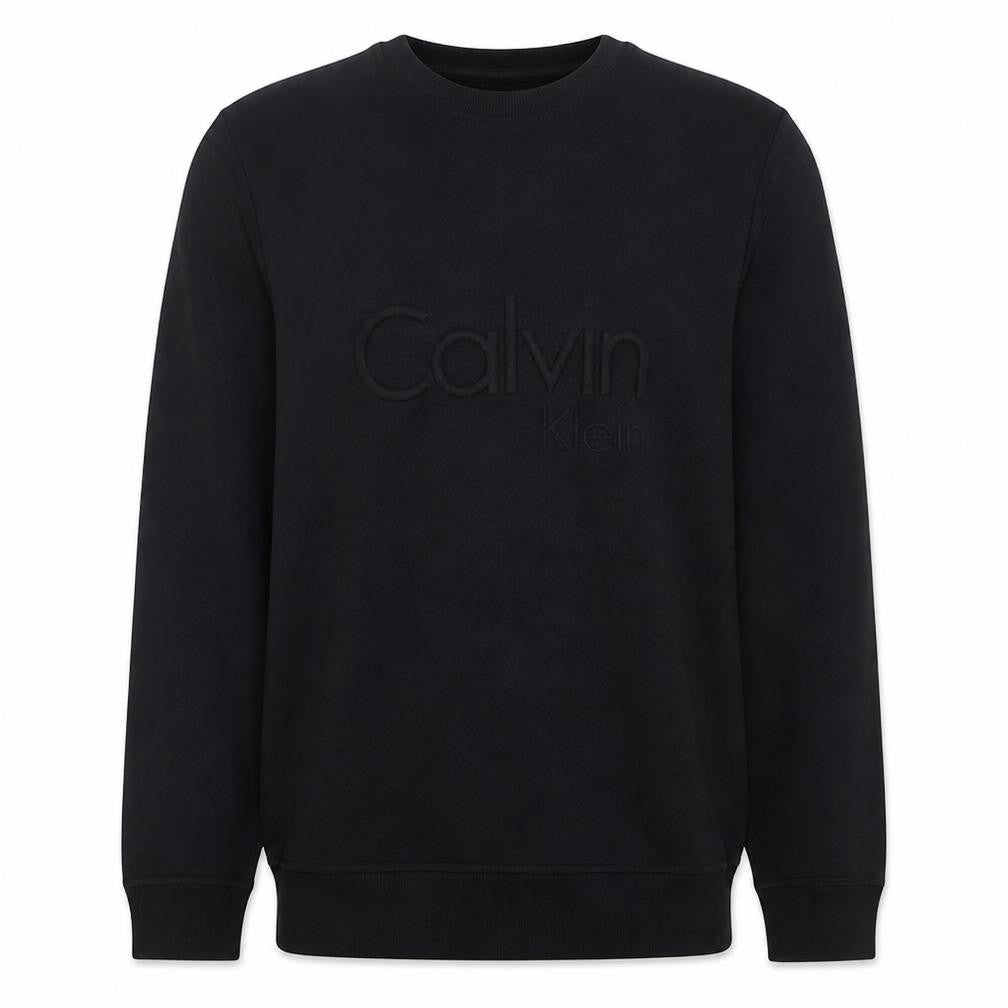 Calvin Klein Men's Black Crew Neck Logo Sweatshirt Size L