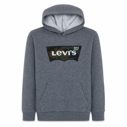 Levi's Boys Grey Pullover Hoodie 16 Years Camo Logo Fleece Sweatshirt