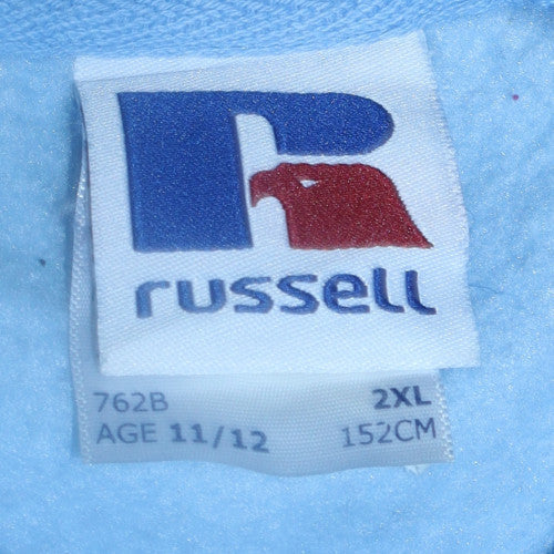Russell Boys Blue Crew Neck Pullover Sweatshirt 11-12 Years Wallace Fencing Academy