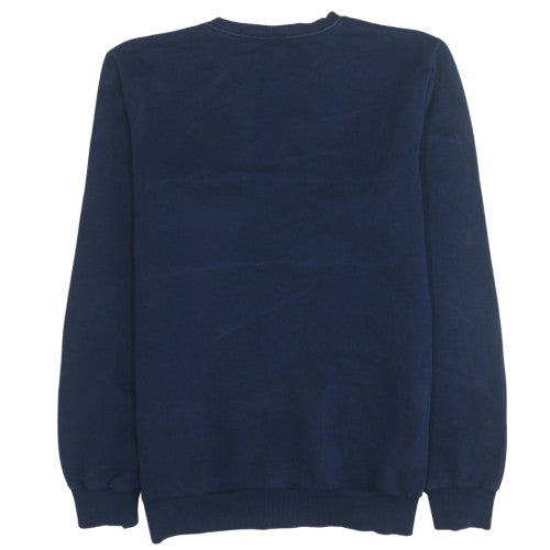 Adidas Men's Blue Colour Block Crew Neck Pullover Sweatshirt M