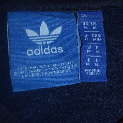 Adidas Men's Blue Colour Block Crew Neck Pullover Sweatshirt M