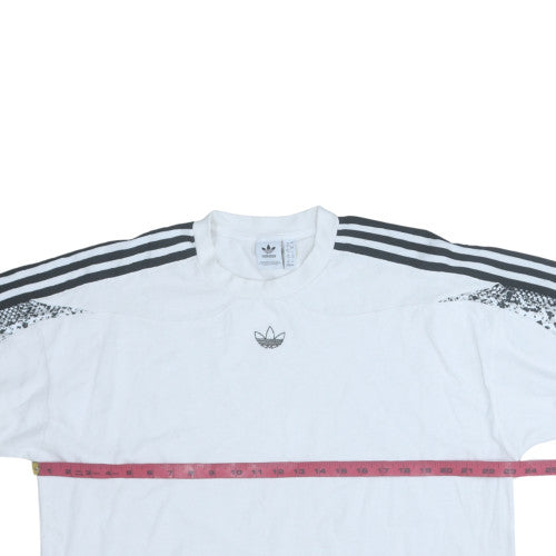 Adidas Womens White Long Sleeve Crew Neck Sweatshirt UK 12