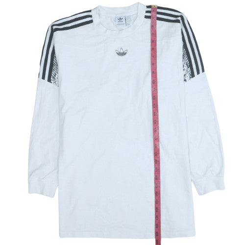 Adidas Womens White Long Sleeve Crew Neck Sweatshirt UK 12