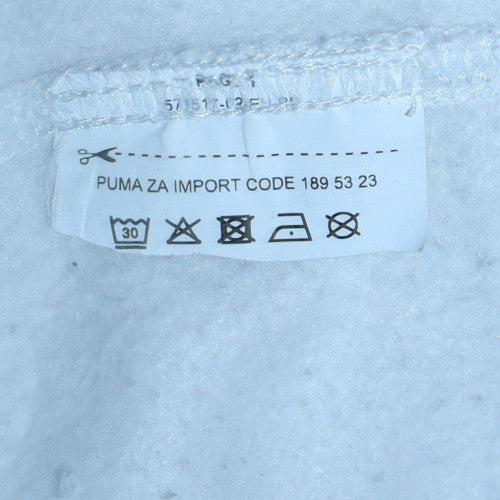 Puma Women's White L Pullover Hoodie with Logo Print