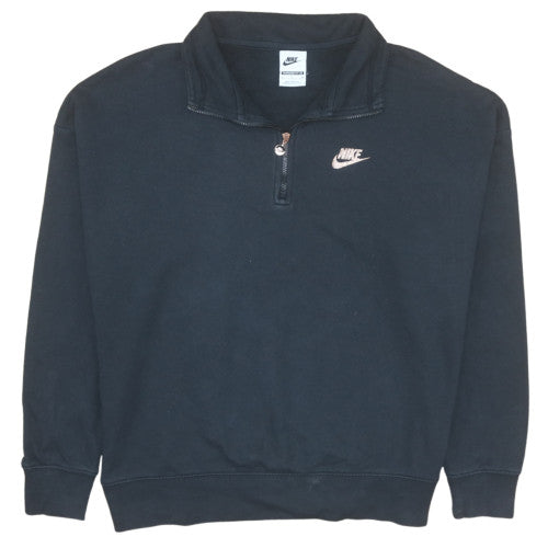 Nike Women's Black Oversized 1/4 Zip Sweatshirt Size S