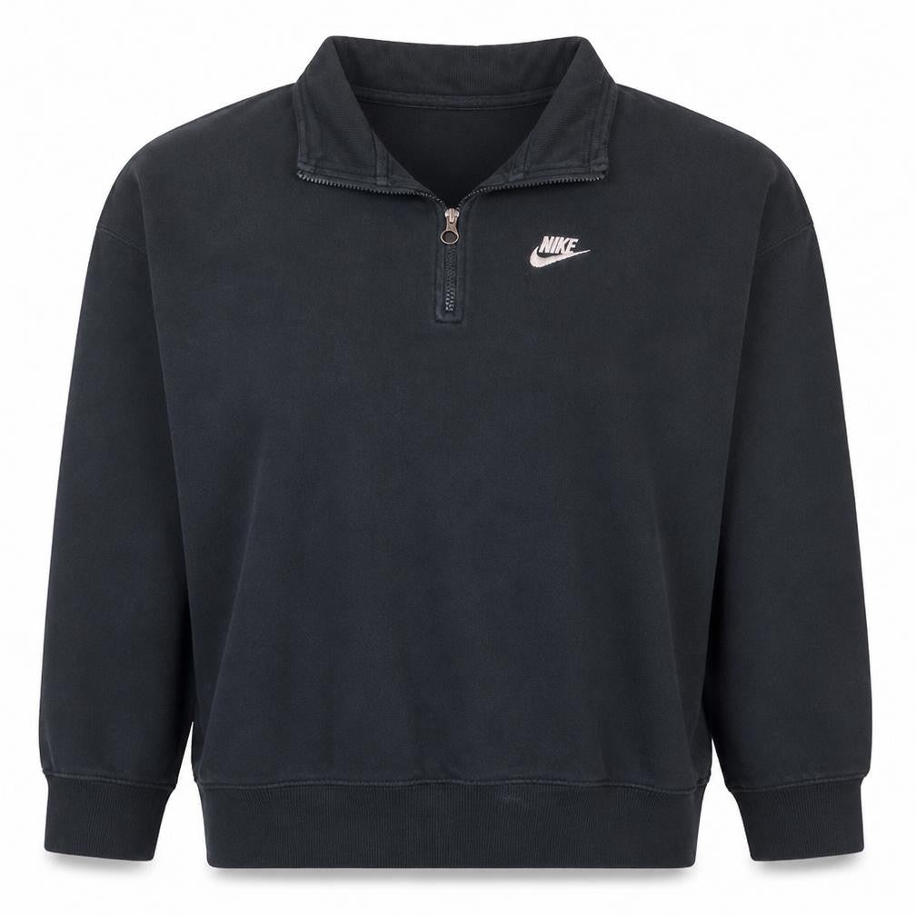 Nike Women's Black Oversized 1/4 Zip Sweatshirt Size S