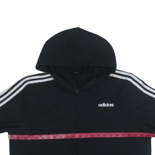 Adidas Men's Black L Hooded Full Zip Sports Jacket