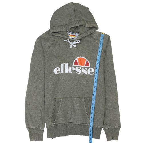 Ellesse Mens Green Pullover Hoodie S Regular Fit Graphic Logo
