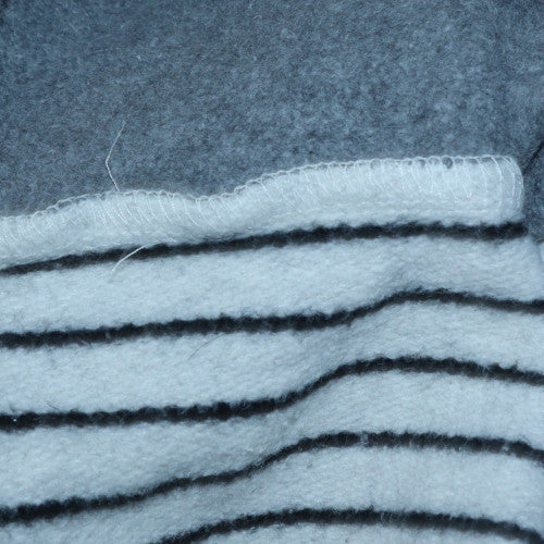 Lacoste Men Grey Striped 1/4 Zip Henley Sweatshirt Size L
