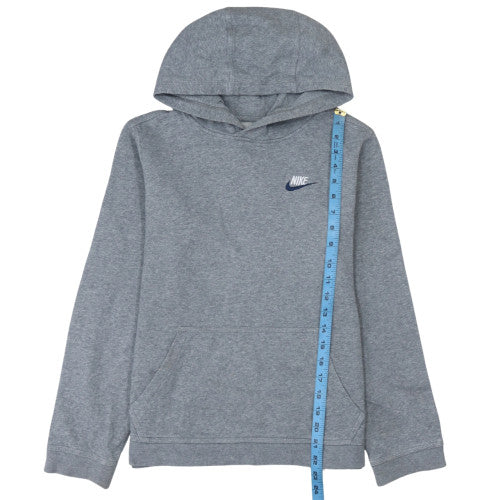 Nike Boys Grey Pullover Hoodie XL 158-170cm Fleece Lined Casual Sweatshirt