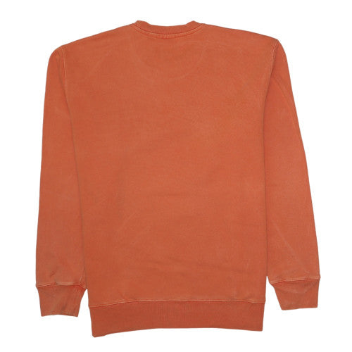 Carhartt Men's Orange Embroidered Logo Crew Neck Cotton Sweatshirt M