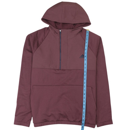 Adidas Womens Burgundy 1/2 Zip Hooded Pullover Sweatshirt Size L