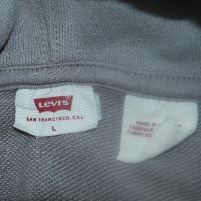 Levi's Women's Grey Pullover Hoodie L Cotton Graphic Print