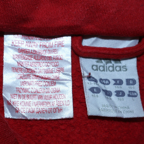 Adidas Boys Red 1/2 Zip Sweatshirt 164cm Cotton Blend Long Sleeve