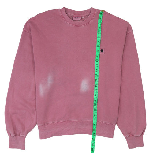 Carhartt WIP Women's Pink Nelson Sweatshirt L Cotton Crew Neck