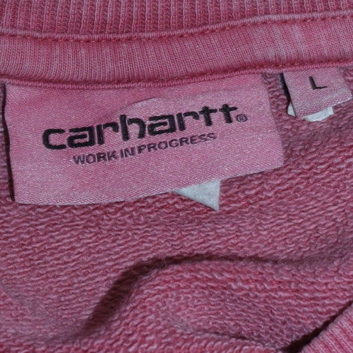 Carhartt WIP Women's Pink Nelson Sweatshirt L Cotton Crew Neck