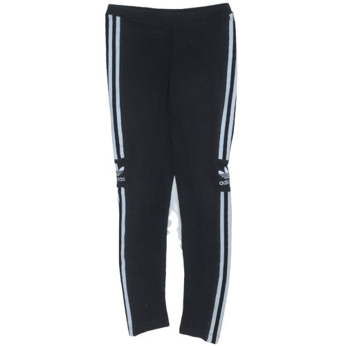 Adidas Womens Black 3-Stripes Cotton Stretch Leggings Size 10