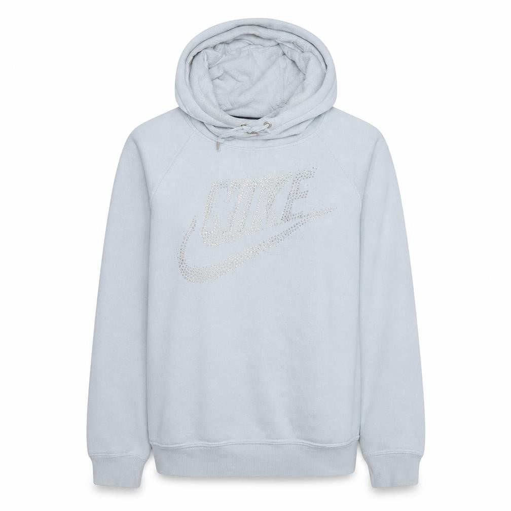 Nike Womens White Hoodie Medium Gold Logo Pullover Sweatshirt
