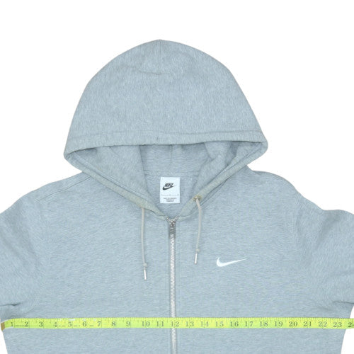 Nike Mens Grey Full Zip Hoodie L Regular Fit Fleece Sweatshirt