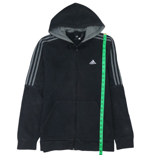 Adidas Mens Black Full Zip Hoodie Size L Sports Fleece Sweatshirt