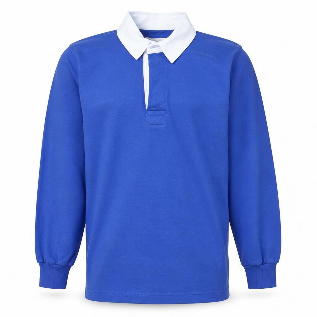 Aitken & Niven Boys Blue Long Sleeve Rugby Polo Shirt Size S