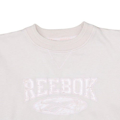 Reebok Women Beige Crew Neck Pullover Sweatshirt Size 12