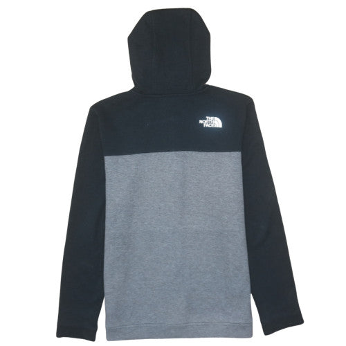 The North Face Boys Black Grey Full Zip Hoodie Size L Fleece Lined